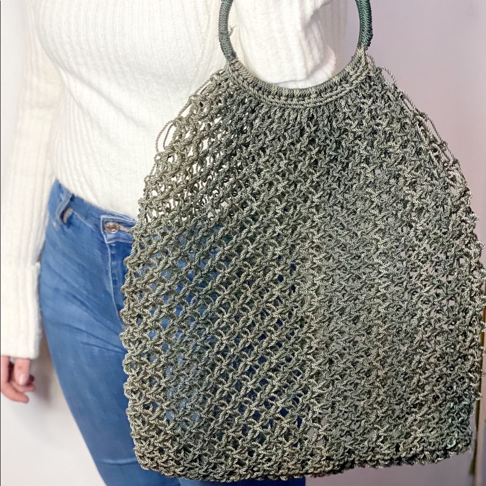 Vintage Nylon Rope Macrame Market Tote